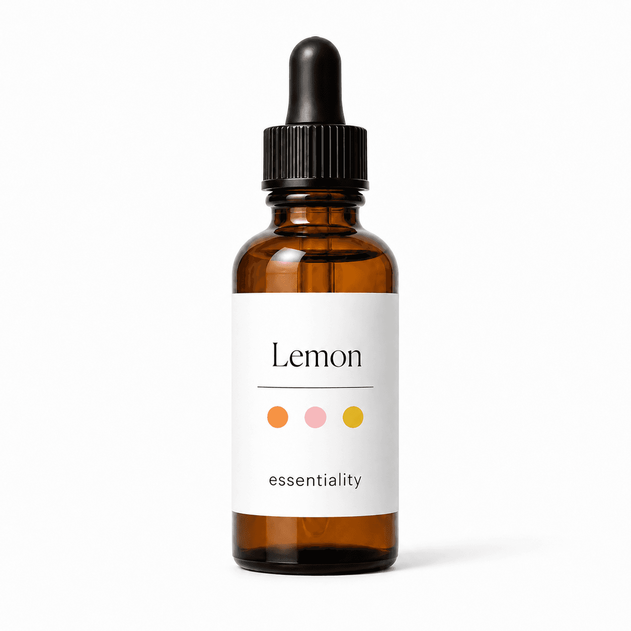 Lemon essential oil bottle